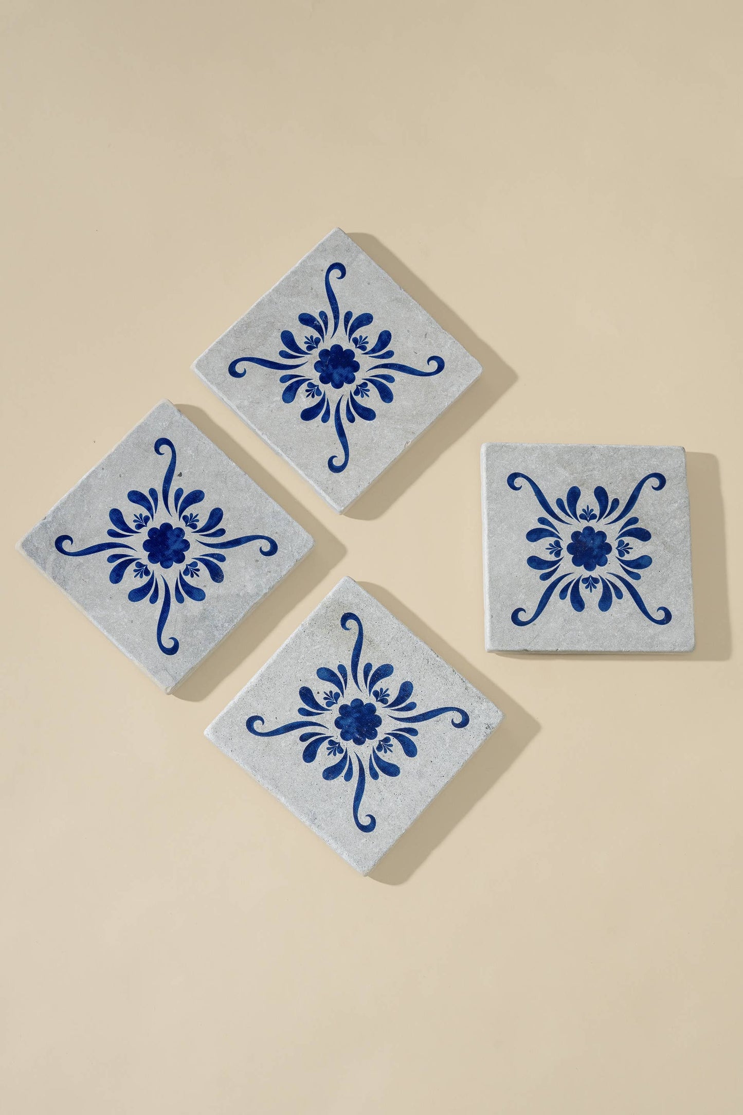 Andalusia Patterned Marble Tiles Coasters | Set of 4