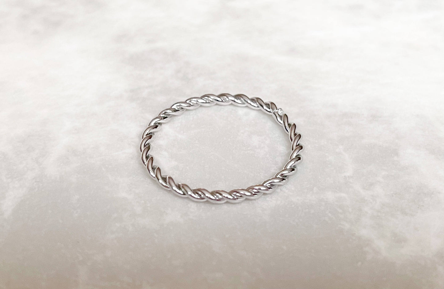 Tarnish-free Twisted Ring - Dainty Stackable Rope Ring