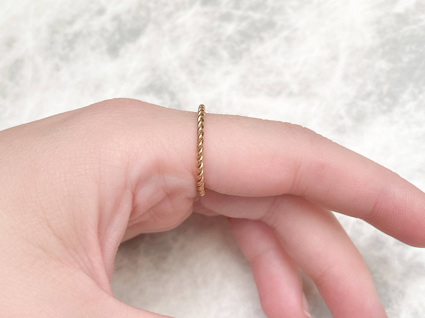 Tarnish-free Twisted Ring - Dainty Stackable Rope Ring