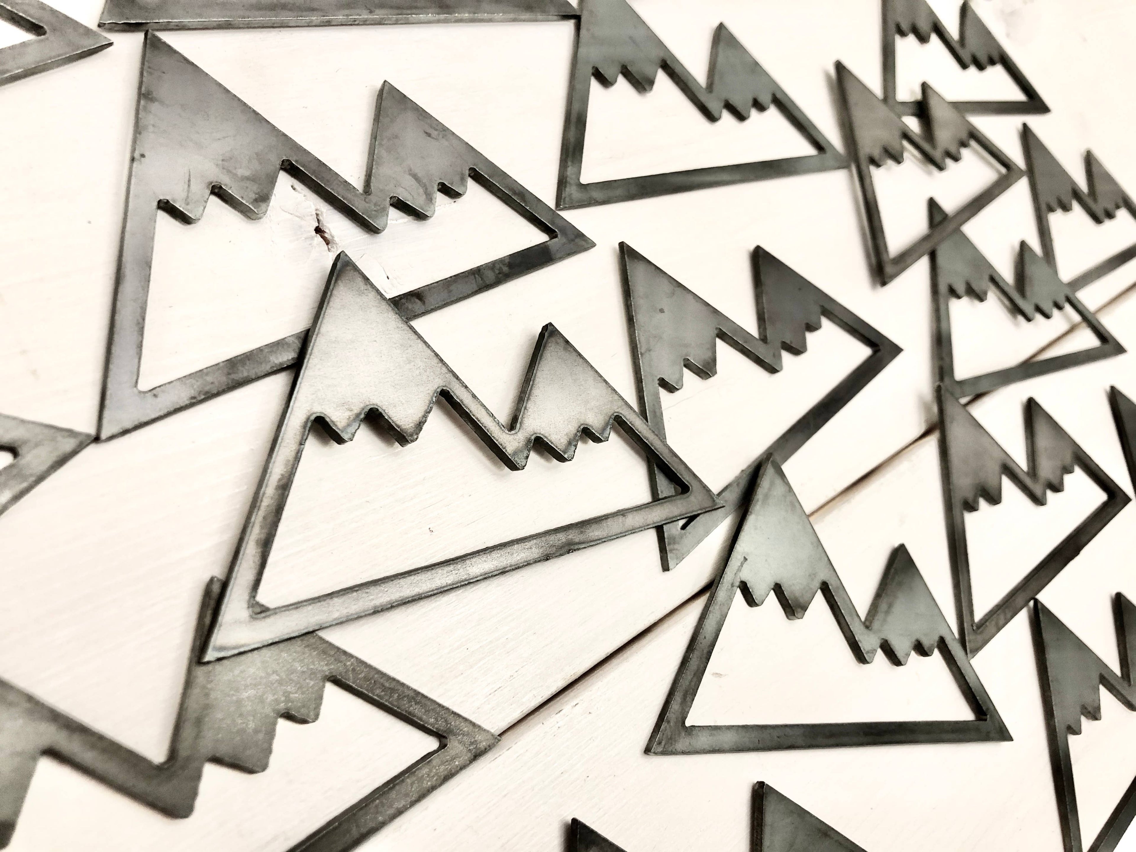 Rustic Metal Mountain Christmas Ornament