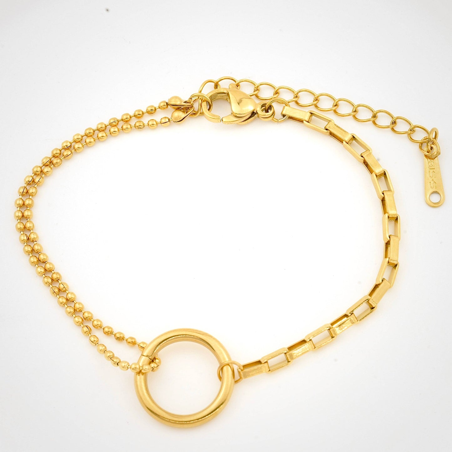 Circle Link Bracelet, Waterproof Mixed Chain Bracelet