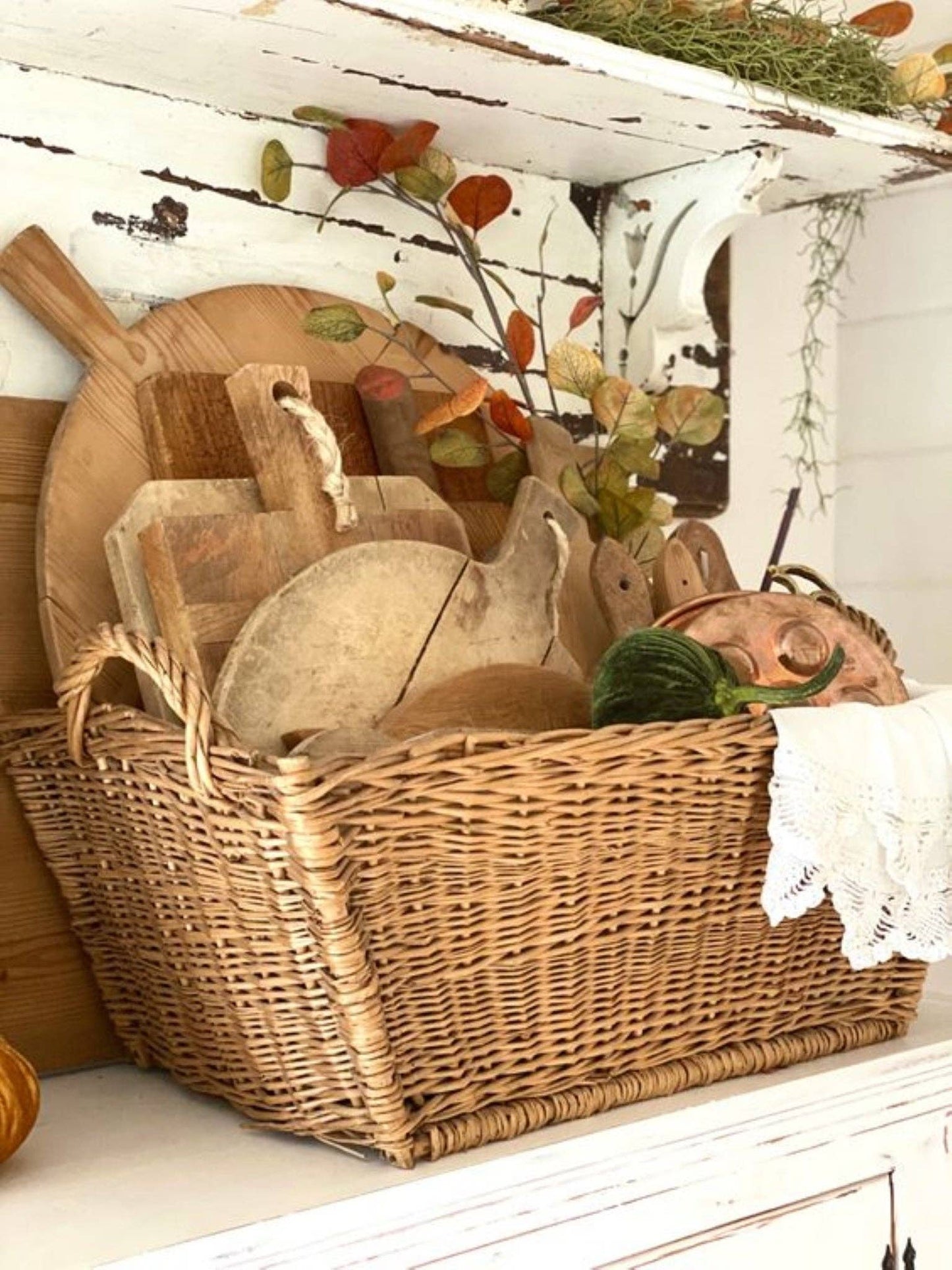 Large Antique French Baskets.