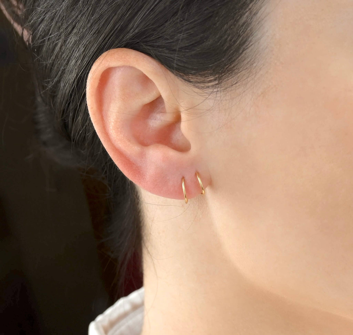 Gold Spiral Hoop Earrings - Waterproof Twist Earrings