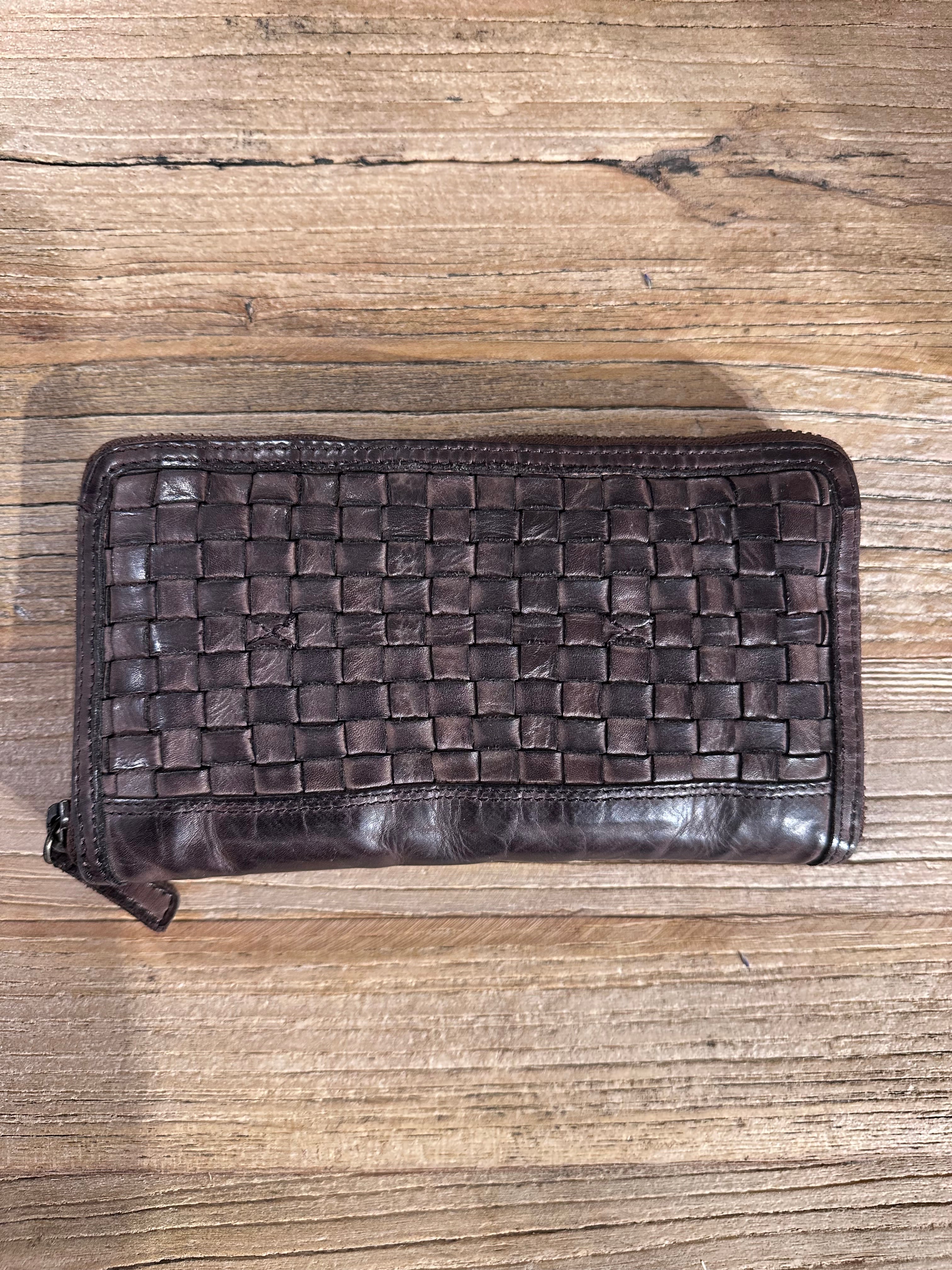 Leather Checkered Design Wallet