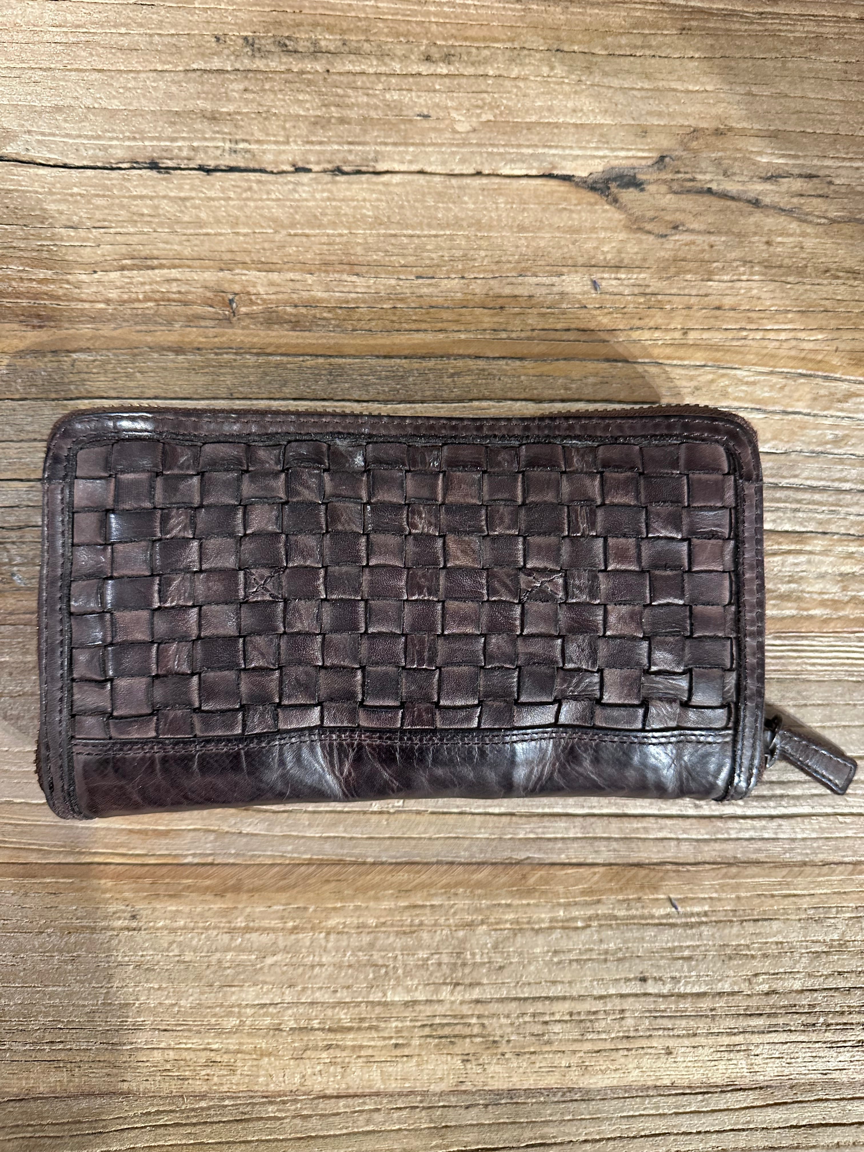 Leather Checkered Design Wallet