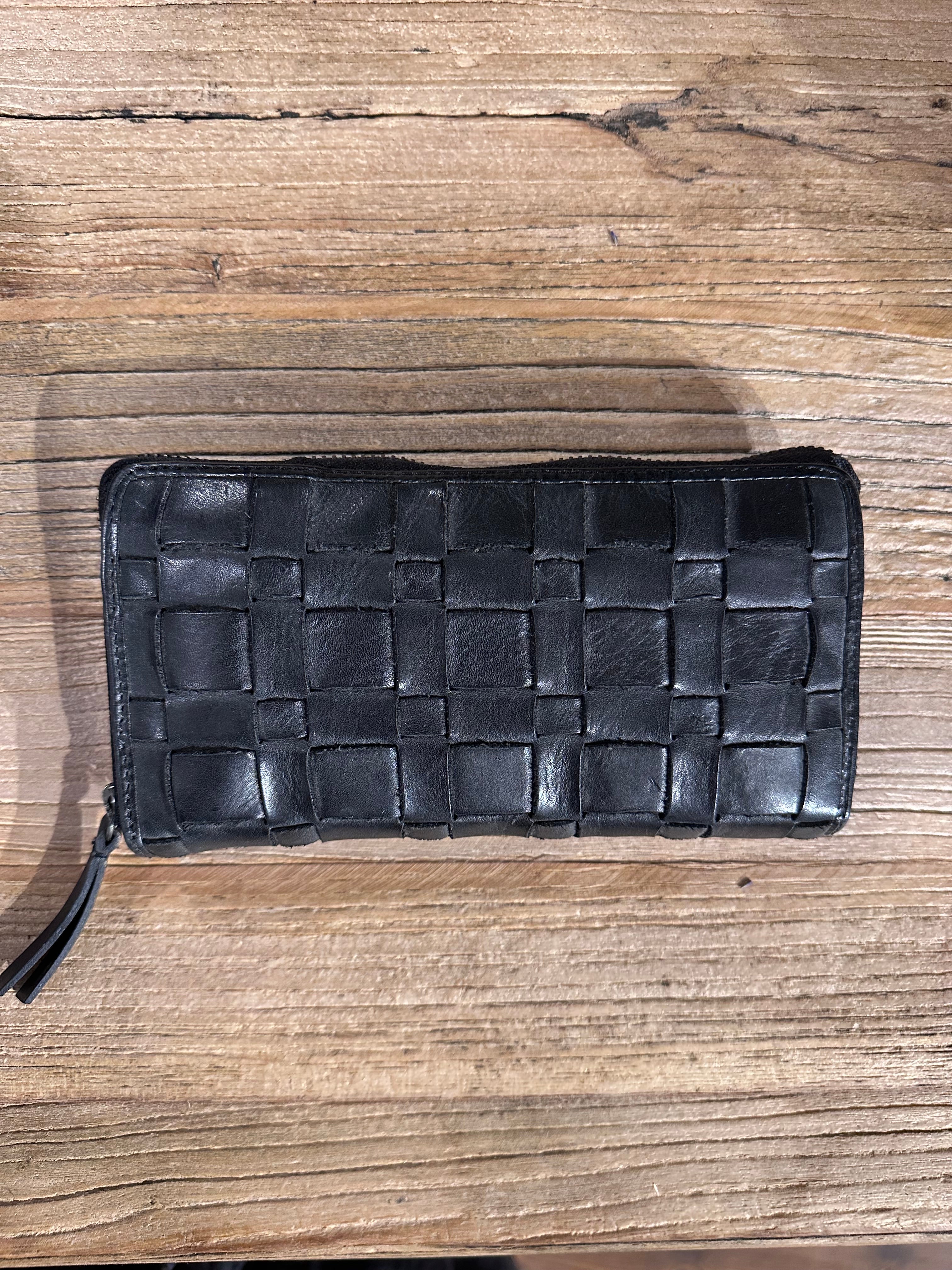Checkered Leather Wallet
