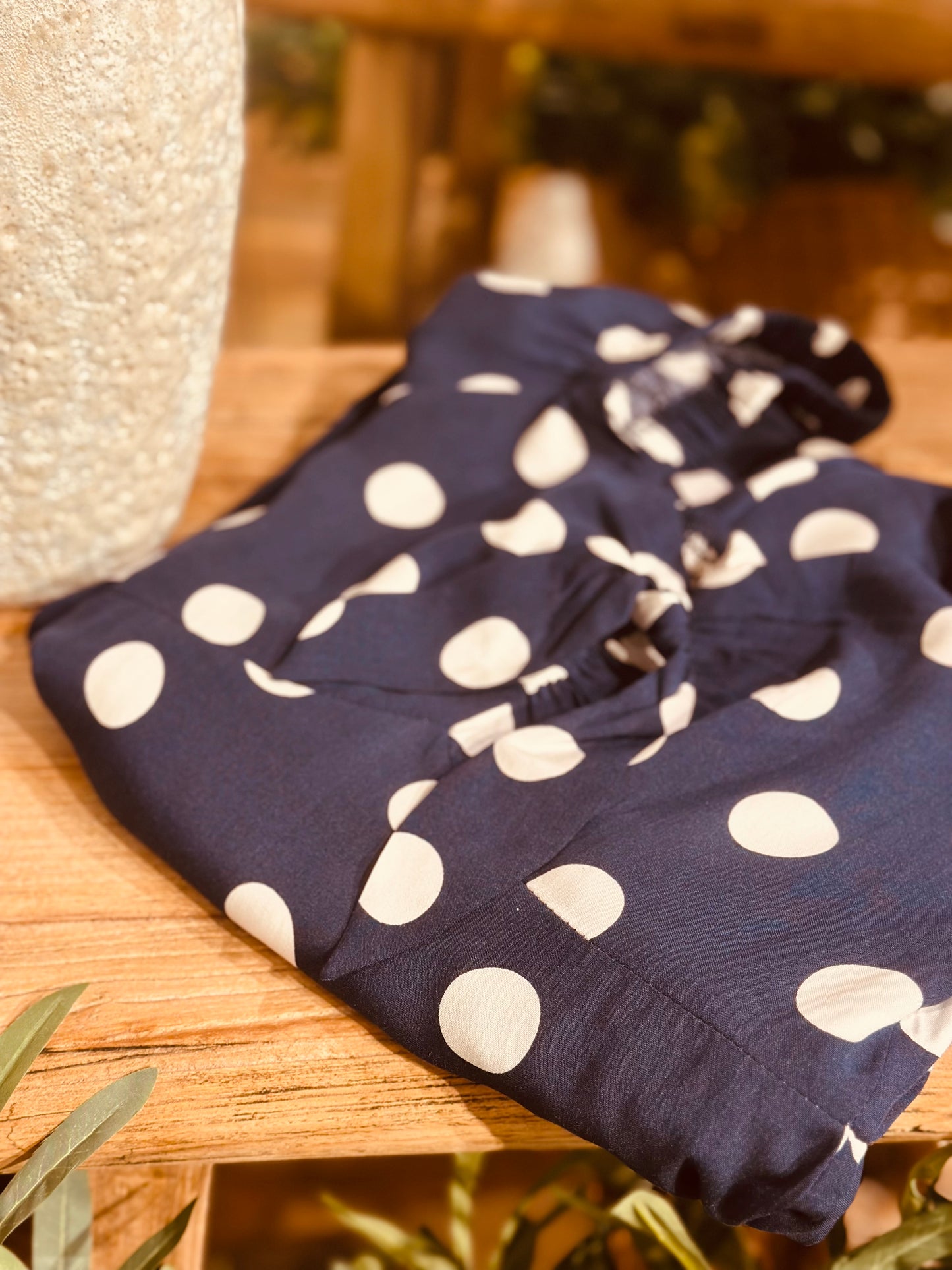 Polka Dot Detail Midi Dress