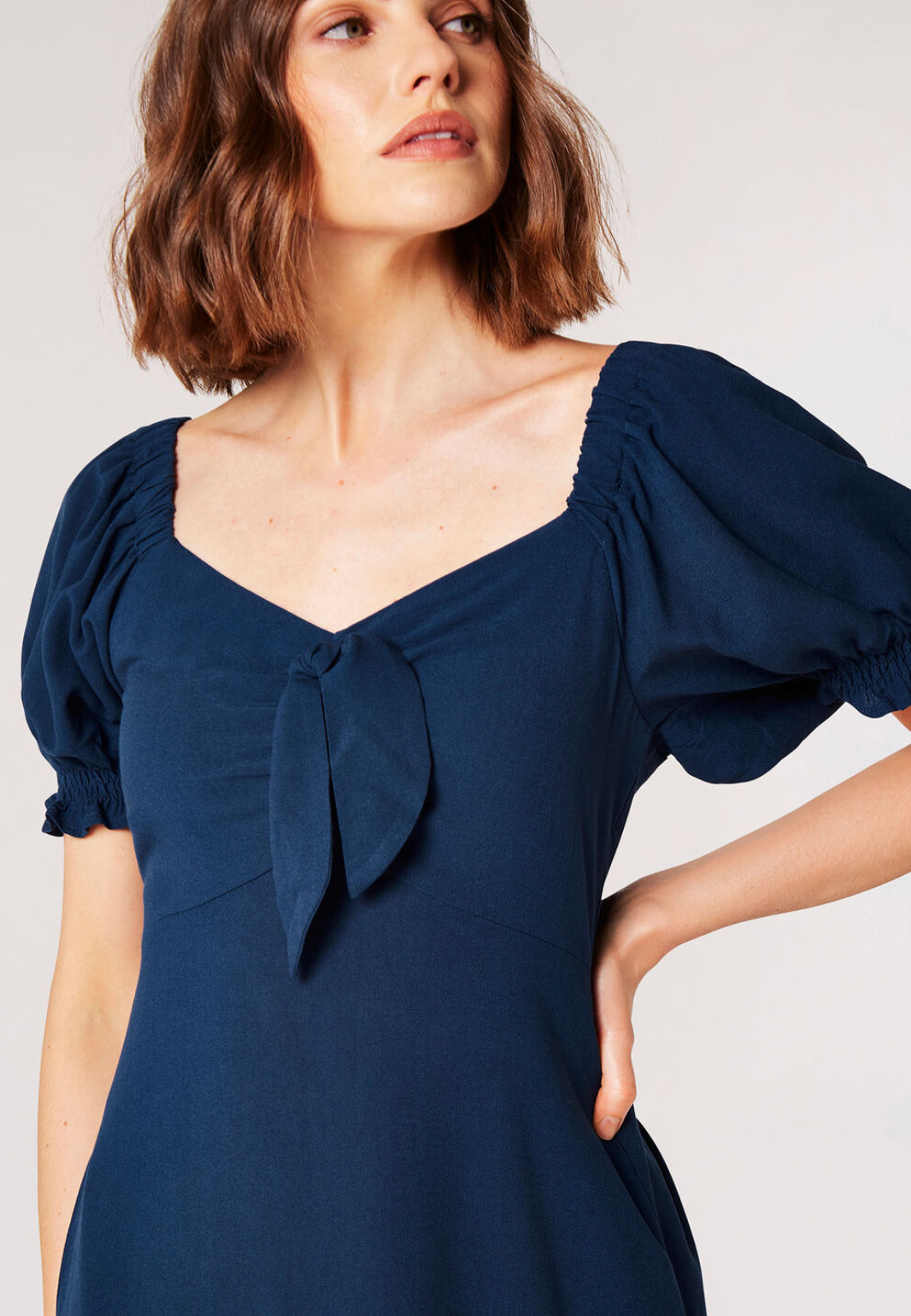 Tie Detail Milkmaid Midaxi Dress