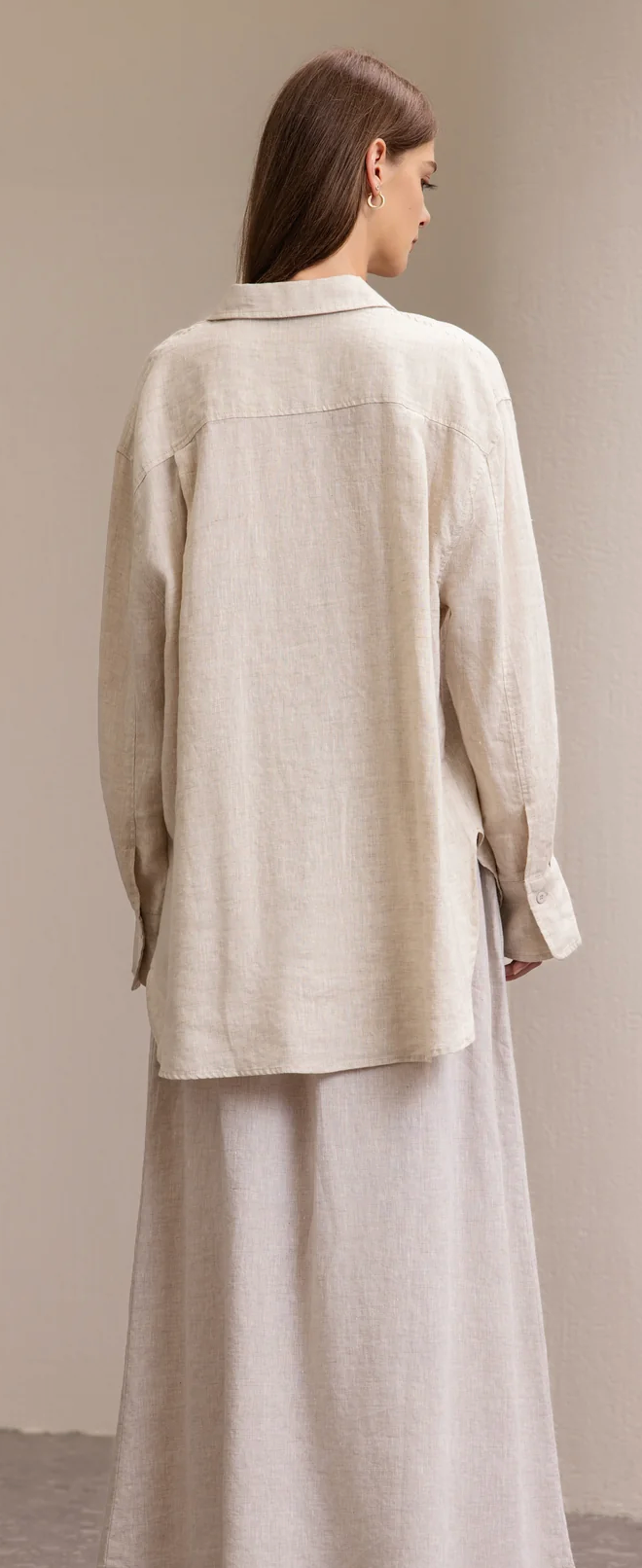 Long Linen Button Down Shirt