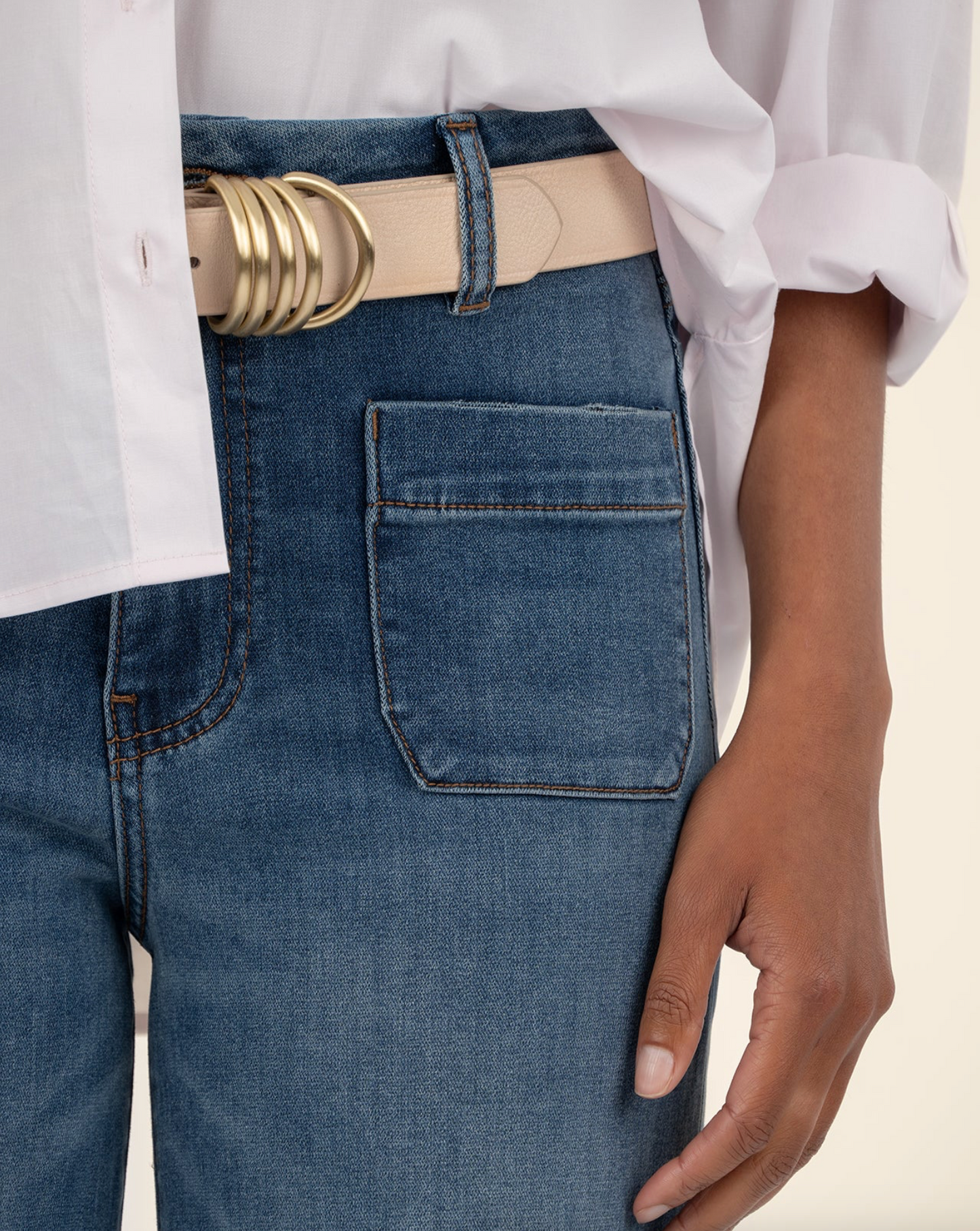 Meg HighRise Wide Leg Patch Pockets