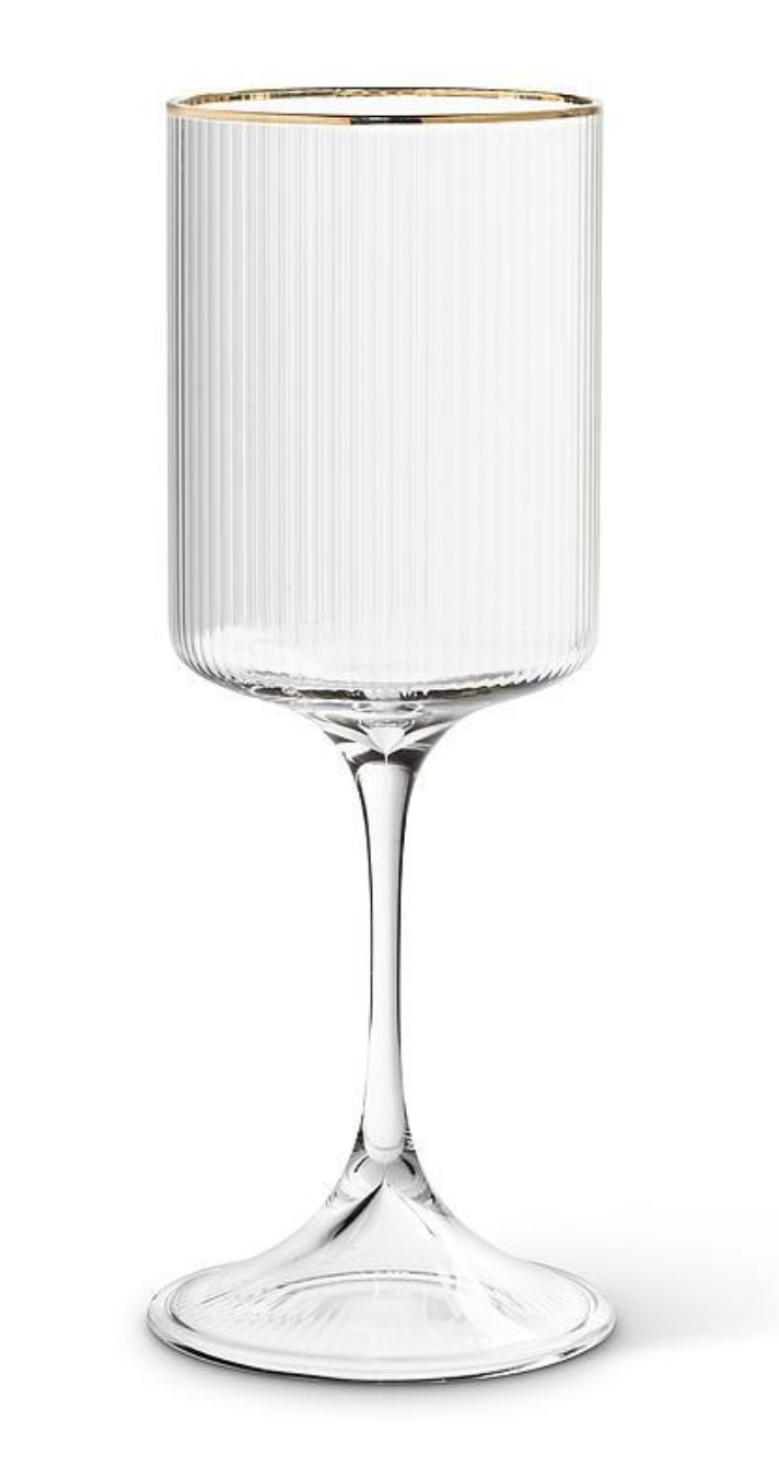 Tight Vertical Optic Goblet w/ Gold