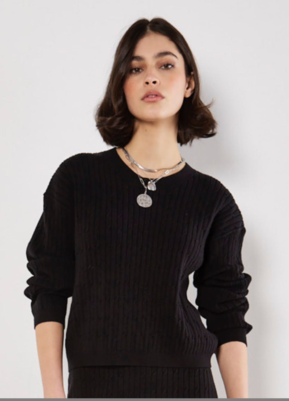 Fine Gauge Cable Batwing Jumper