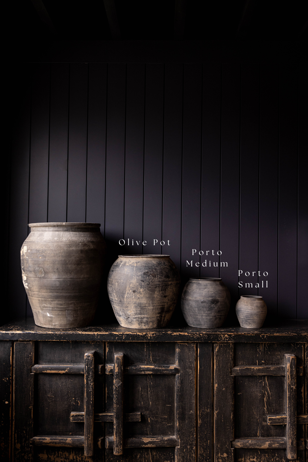 Atelier Black Vintage Olive Tree Pot Vase