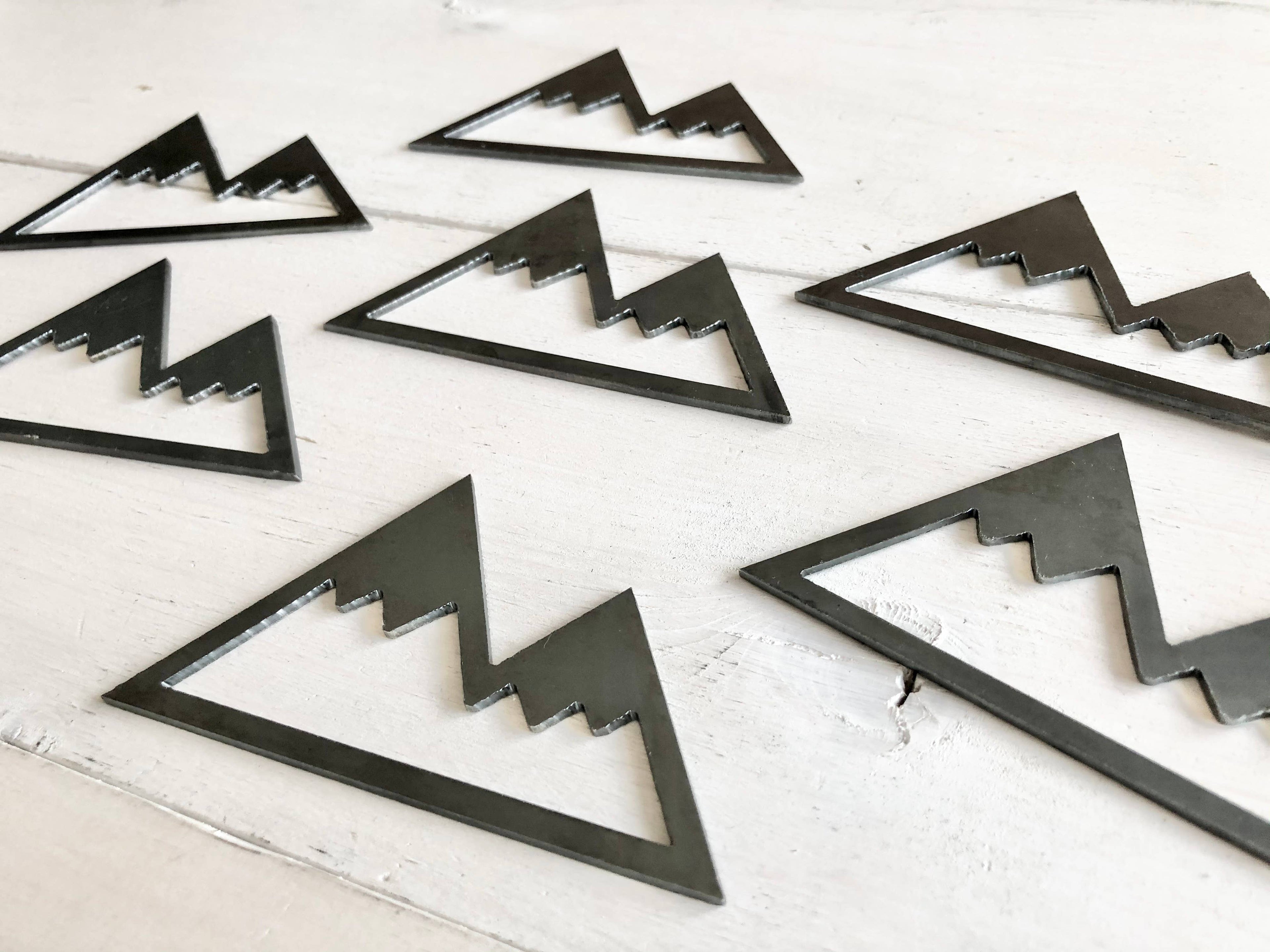 Rustic Metal Mountain Christmas Ornament