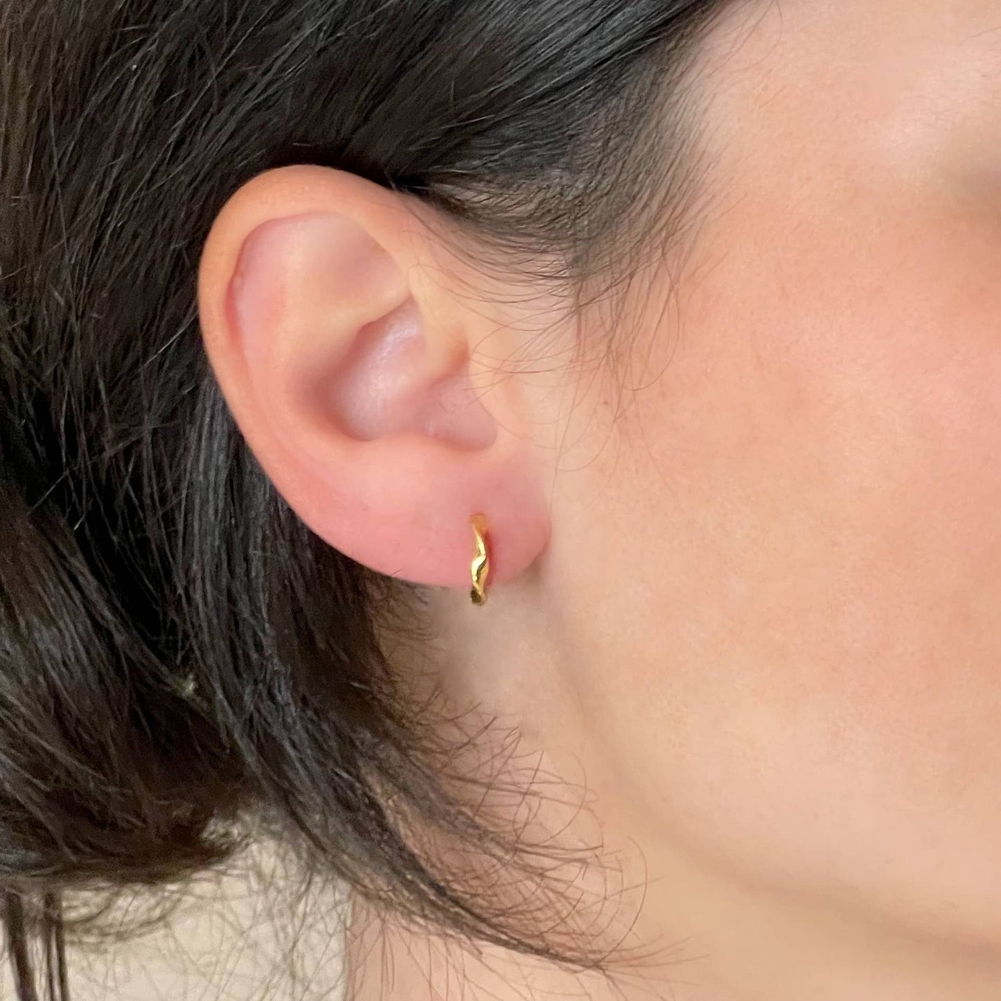 Silver Twisted Hoops - 925 Silver Twisted Huggie Earrings