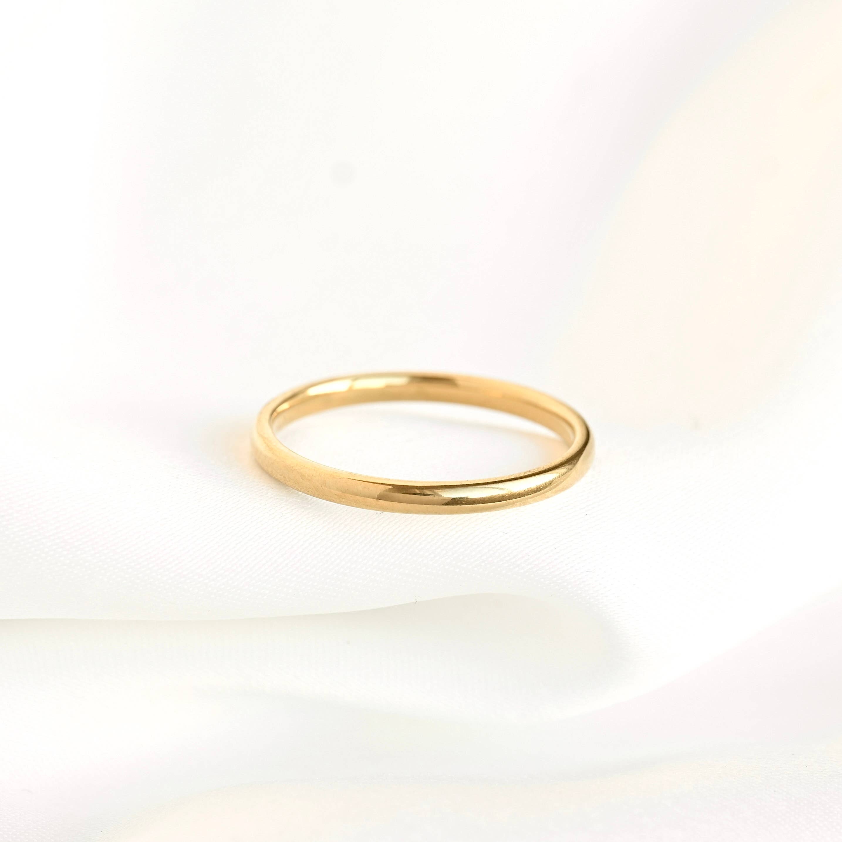 Classic Dome Rings-Everyday Gold Bands-Waterproof Gold Rings