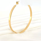Lightweight Oversized Hoops - 55 mm Large Flat Hoop Earrings