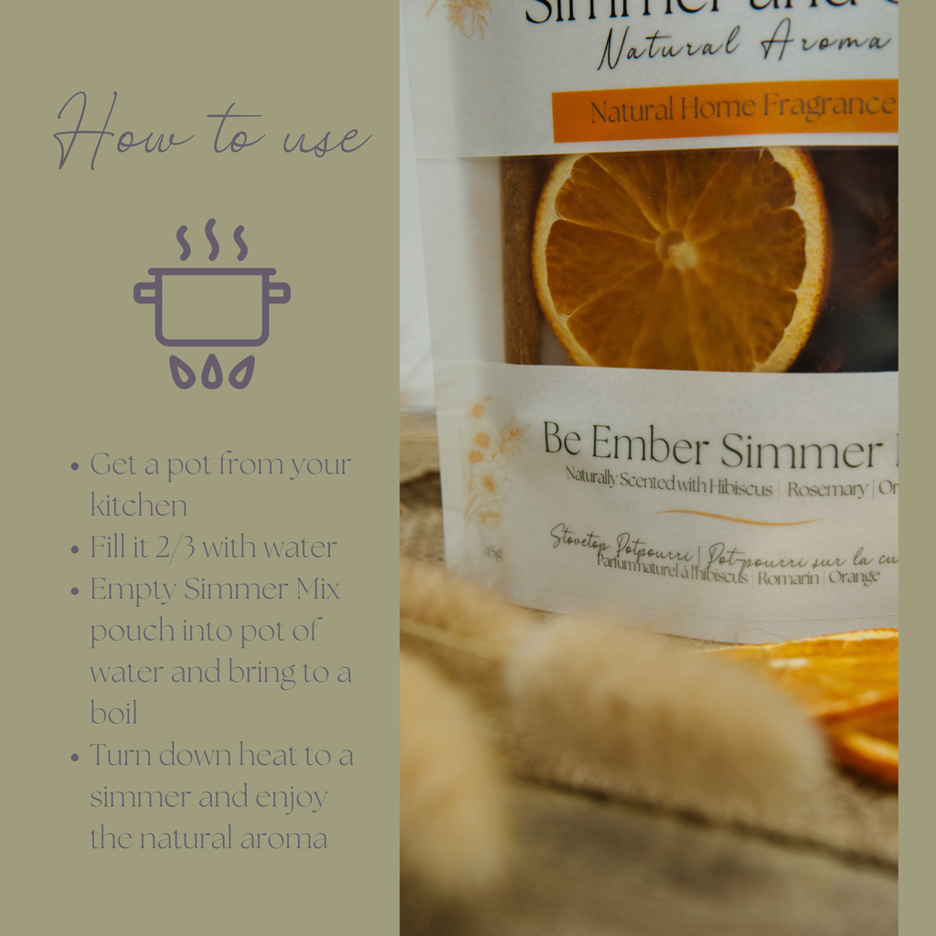 Be Ember Simmer Pot Mix, Natural Autumn Citrus Spice Aroma
