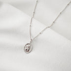 Travelers Small Silver Coin Necklace (St. Christopher)