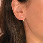 Sterling Silver Front Back Circle Ear Jacket - CZ Earrings