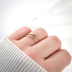 Layered Gold Ring - Waterproof 3 Layered Wave Ring