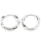 Silver Twisted Hoops - 925 Silver Twisted Huggie Earrings