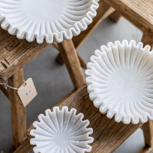 Luxe B Co - Marble Fluted Scalloped Bowls