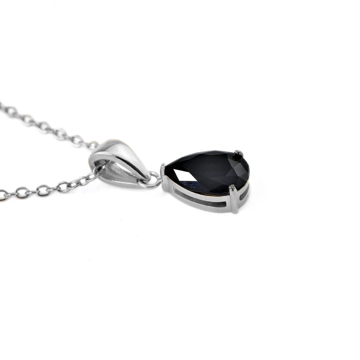 Blueyejewelry - Pear CZ Necklace - Tear Drop Diamond Birthstone Pendant