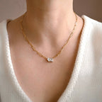Blueyejewelry - Toi et Moi Necklace - Pear and Radiant Cut Diamond Necklace