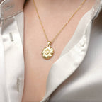 Vintage Style Sun Necklace - Sun Burst Coin Necklace