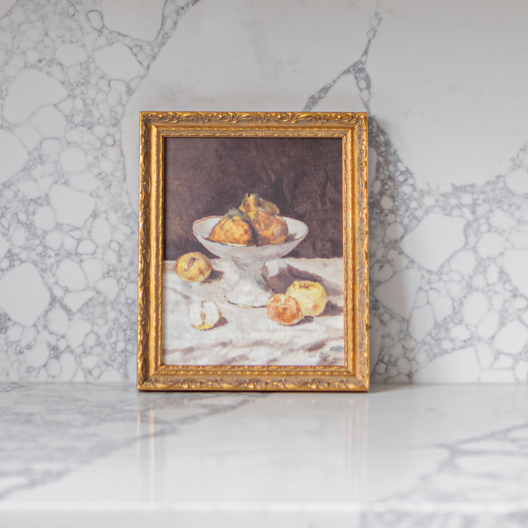 Antique Fruit | French Brass Gold Mould Framed Art