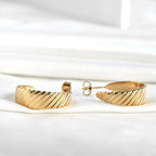 Blueyejewelry - Gold Croissant Hoop Earrings | Wide Croissant Hoops