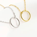 Sterling Silver Circle Link Necklace - Gold Circle Necklace