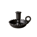 Luxe B Co - Scalloped Black Iron Candle Holder