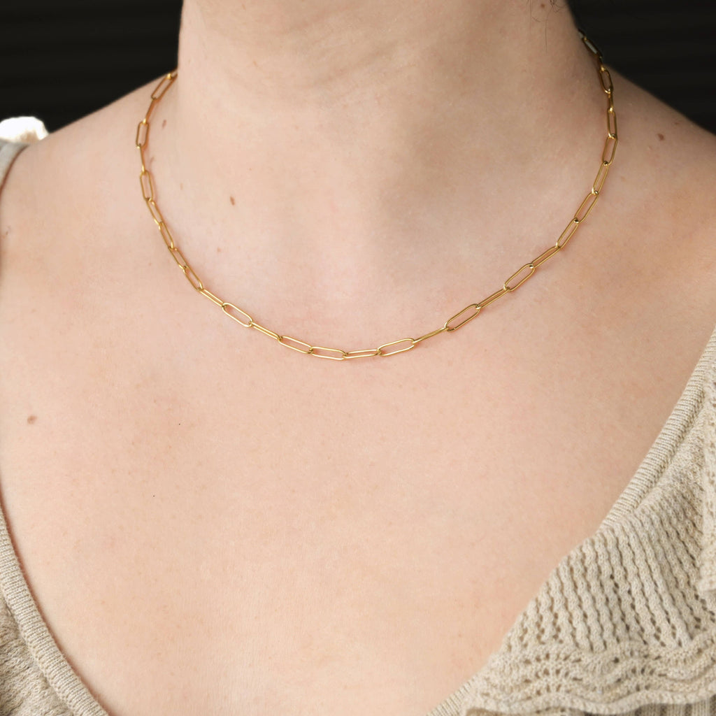 Paperclip Chain Necklace - Dainty Link Chain Necklace
