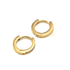Blueyejewelry - Flat Pave CZ Huggie Hoop Earrings - 15mm - Stainless Steel