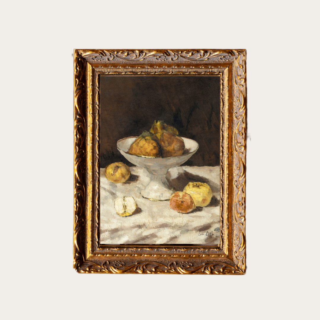 Antique Fruit | French Brass Gold Mould Framed Art