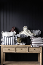 Luxe B Co- Ruffle Lumbar Pillow Cover Brown
