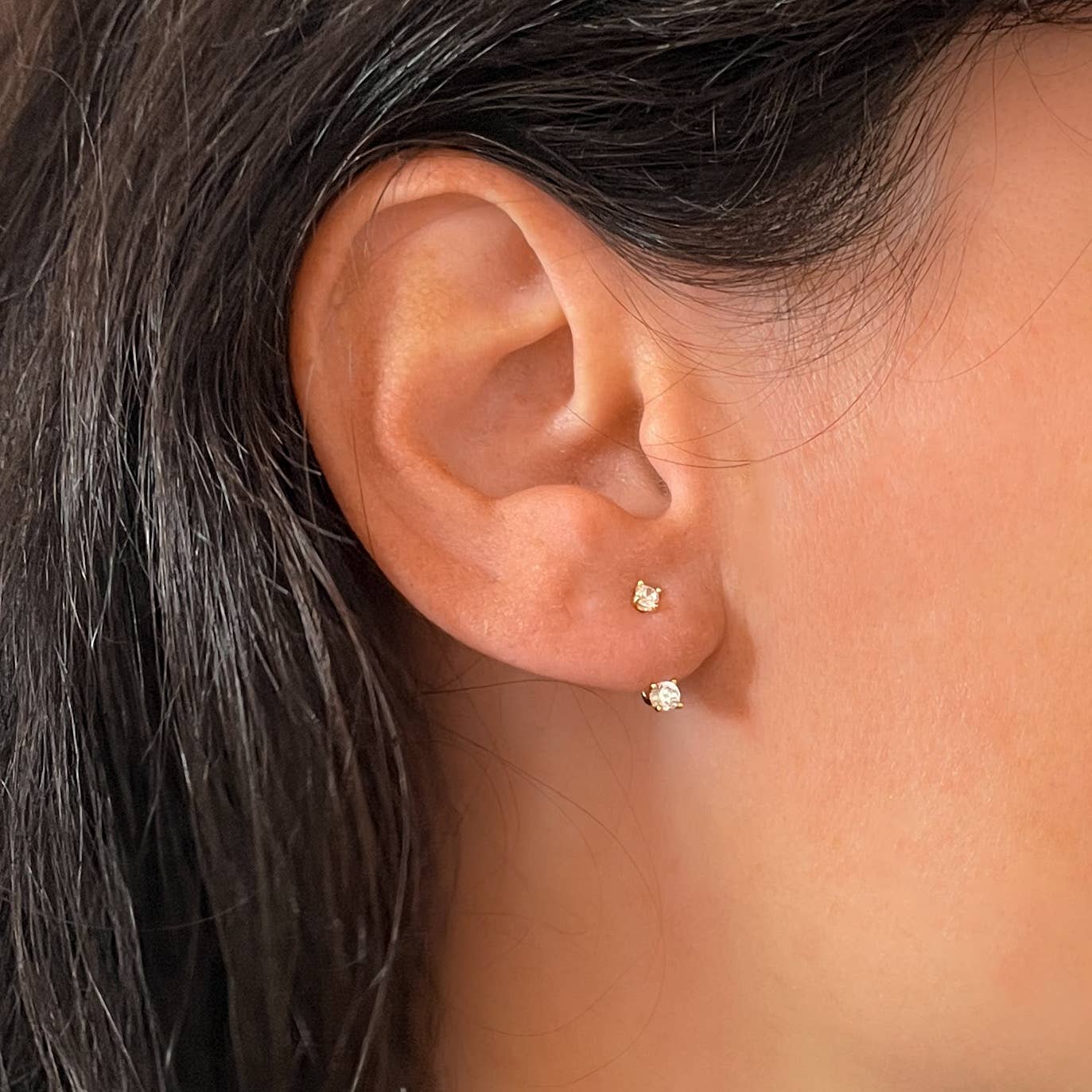 Sterling Silver Front Back Circle Ear Jacket - CZ Earrings