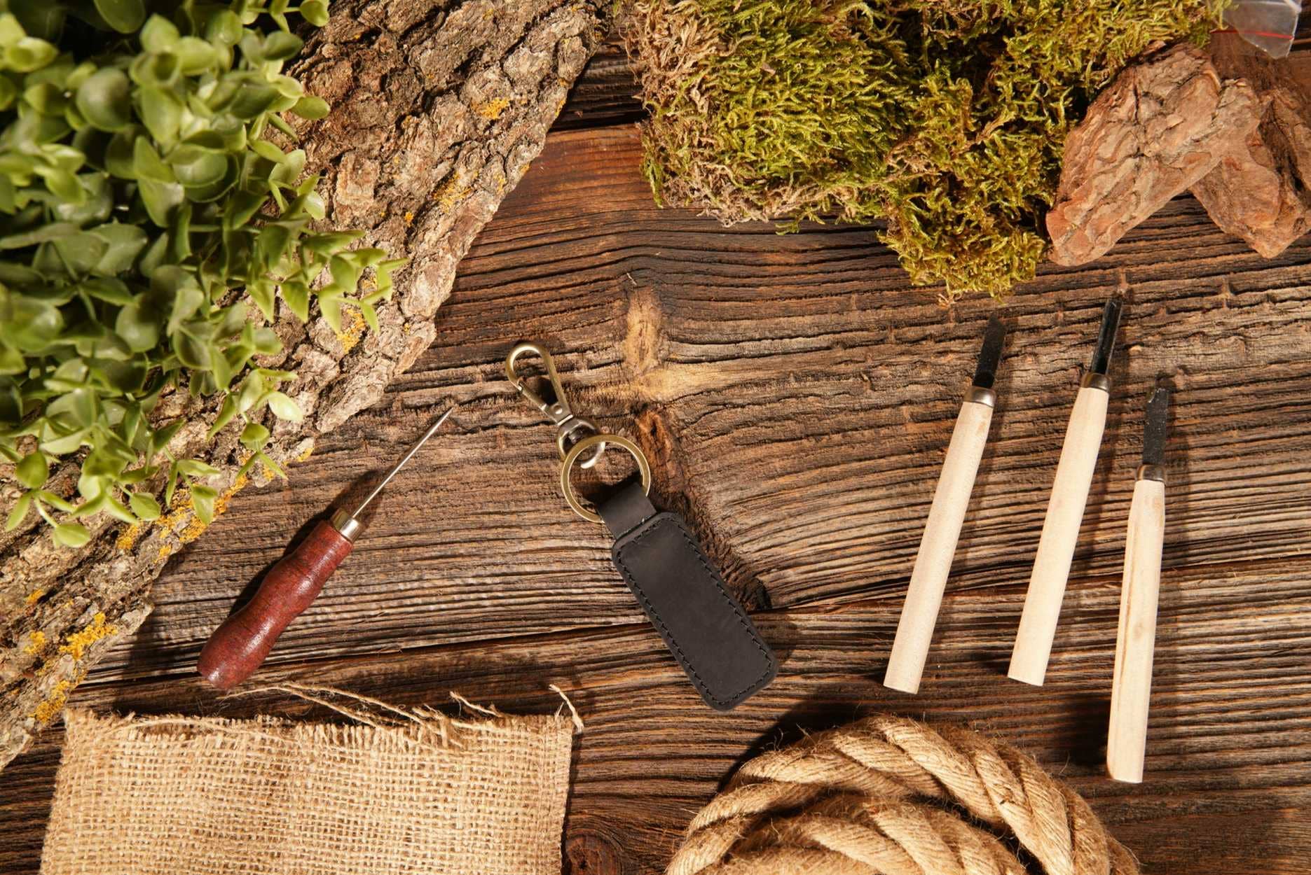 Leather Keychain, Genuine Leather Keychain