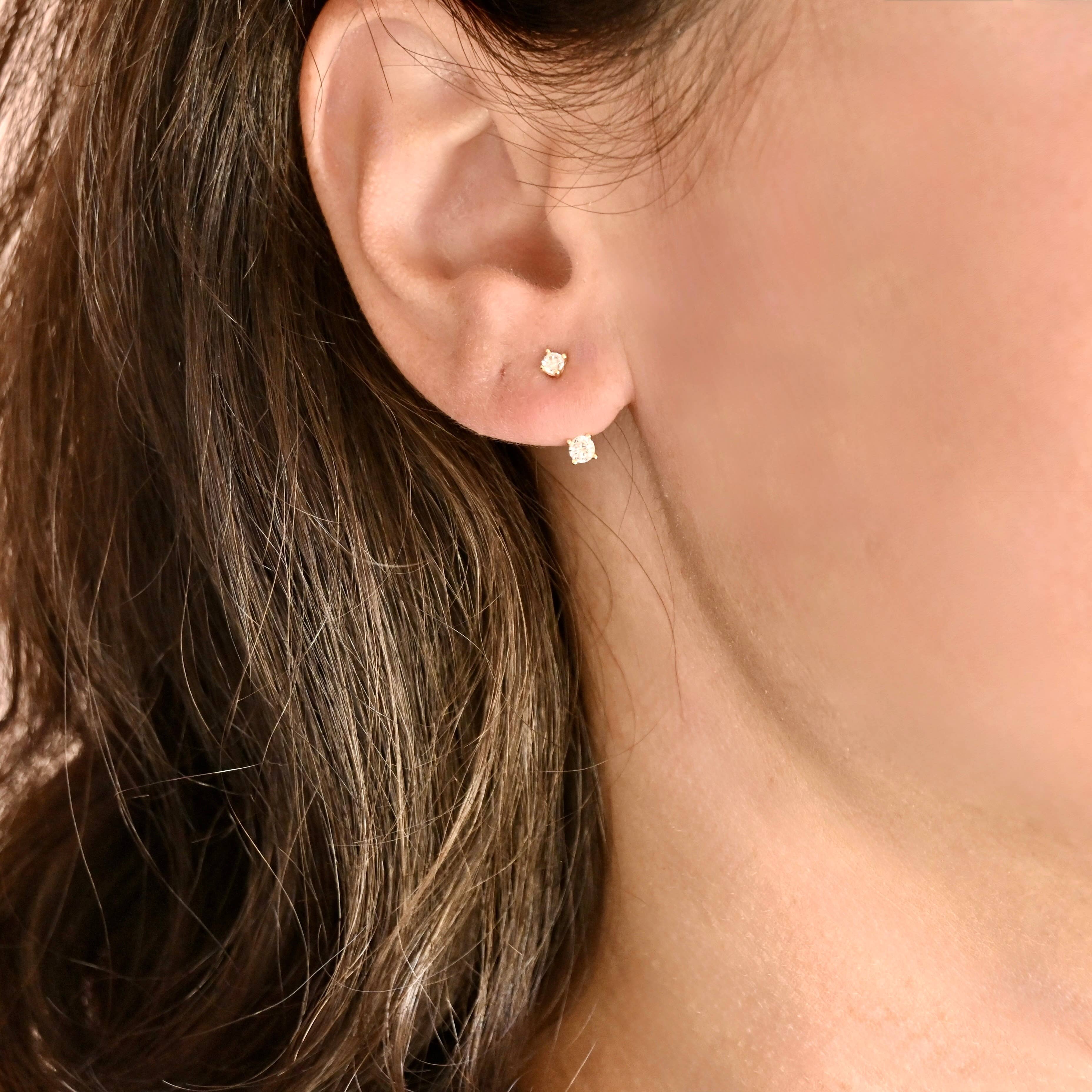 Blueyejewelry - Sterling Silver Front Back Circle Ear Jacket - CZ Earrings
