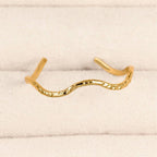 Textured Wavy Cuff Ring
