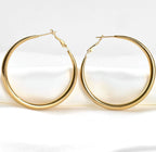 Blueyejewelry - Thick Gold Tapered Hoop Earrings - 47mm - Stainless Steel