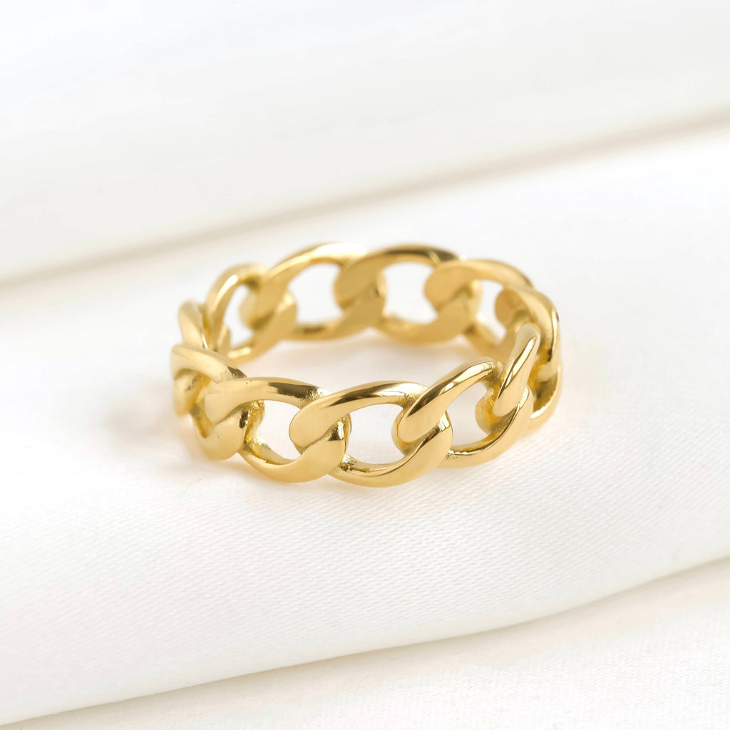 Blueyejewelry - Minimalist Gold Stacking Rings - Curb Link