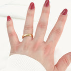 Twisted Bold Ring -  Waterproof Gold Wide Twist Ring