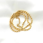 Blueyejewelry - Oval Beaded Chain Necklace - Dainty Gold Layering Necklace