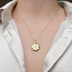 Vintage Style Sun Necklace - Sun Burst Coin Necklace
