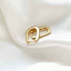 Diamond U Hoops - 925 Silver Pavé Link Hoop Earrings