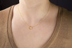 Sterling Silver Circle Link Necklace - Gold Circle Necklace