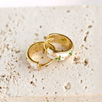 Blueyejewelry - Gold Enamel Tulip Flower Hoop Earrings - 925 Sterling Silver